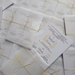 Invitație delicată rustic gold