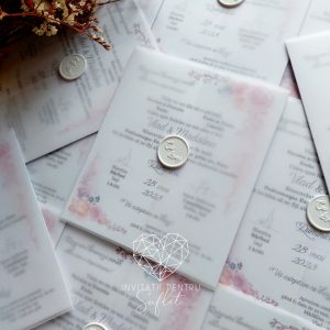 Invitație delicată roz prăfuit